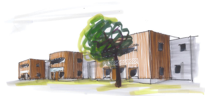 Relookage des entrées d’un bâtiment d’environ 5100 m² à Cormeilles en Parisis